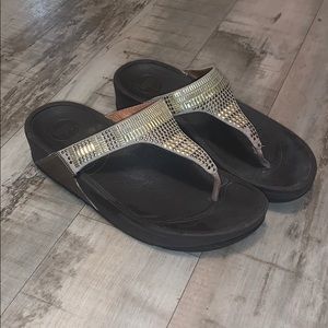 Fit Flop Gold Embellished Sandals Size 7